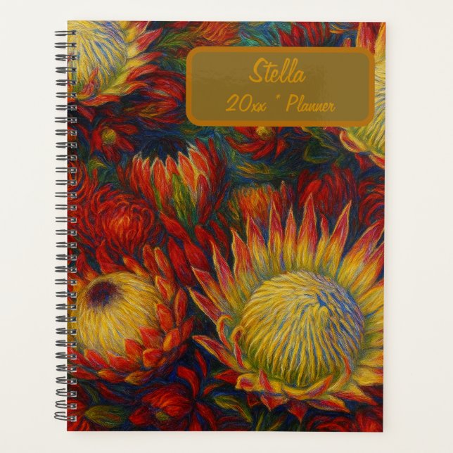 Agenda Custom Name  Floral Planner (Anverso)