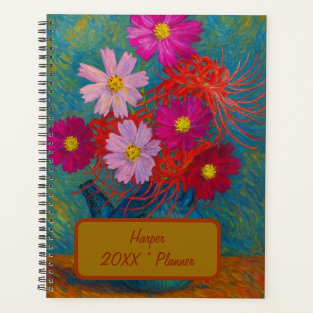 Agenda Custom Name  Floral Planner (Anverso)