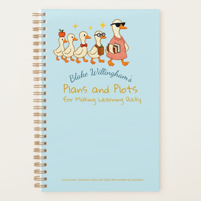 Agenda Custom Name Fun Cool Teacher Goose Planner (Anverso)