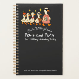 Agenda Custom Name Fun Cool Teacher Goose Planner