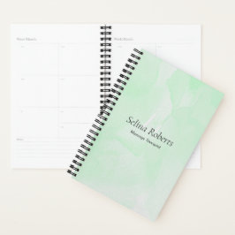 Agenda Custom name green watercolor