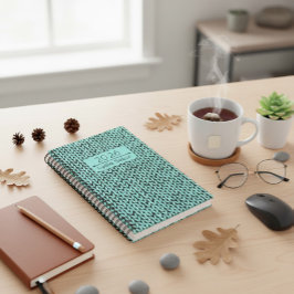 Agenda Custom Name Knit Turquoise Planner