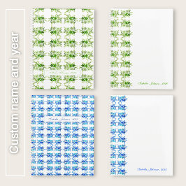 Agenda Custom Name Watercolor Blue Floral