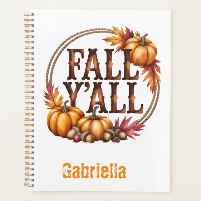 Agenda Custom name western fall themed (Anverso)