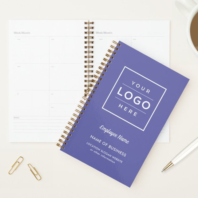 Agenda Custom Periwinkle Business Logo and Employee Name (Subido por el creador)