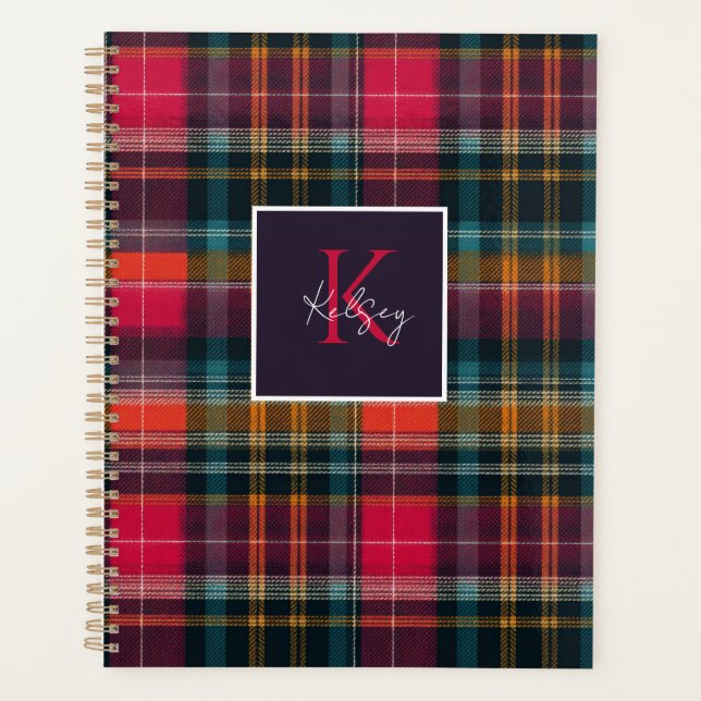 Agenda Custom Planner Gingham Pattern Style (Anverso)
