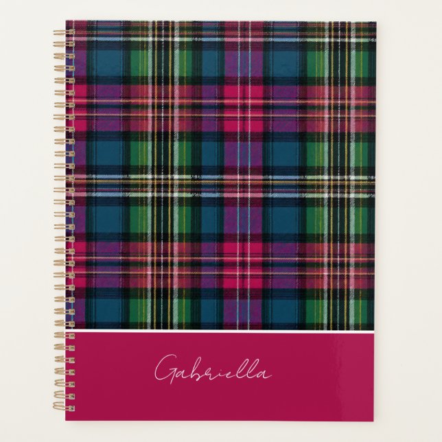 Agenda Custom Planner Gingham Pattern Style (Anverso)