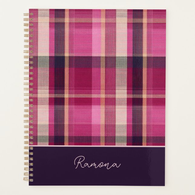 Agenda Custom Planner Gingham Pattern Style (Anverso)