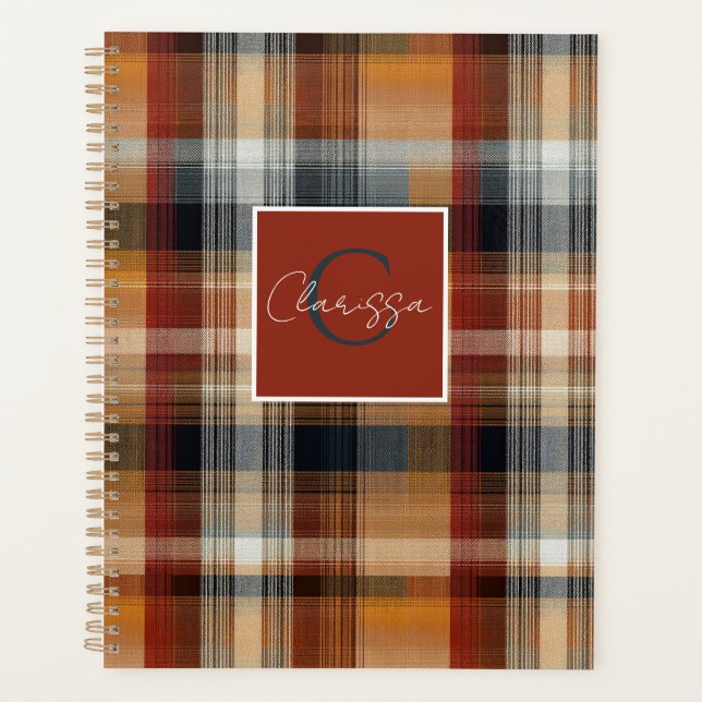 Agenda Custom Planner Gingham Pattern Style (Anverso)