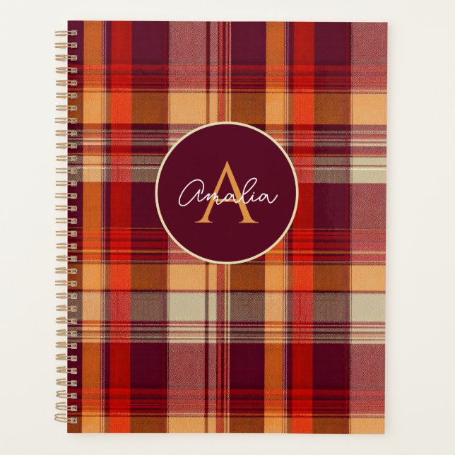 Agenda Custom Planner Gingham Pattern Style (Anverso)