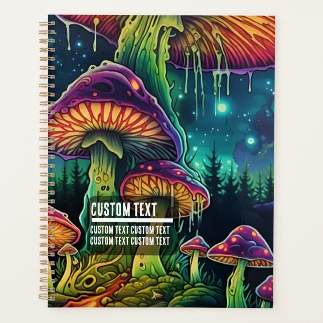 Agenda Custom Text Fantasy Glowing Mushroom Enchanted (Anverso)