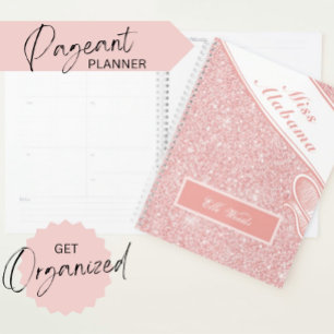 Agenda Customizable Pageant Planner - Rose Gold Glitter