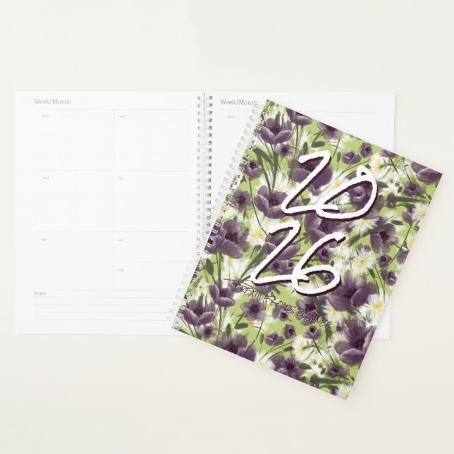Agenda Customizable Year 2025  Purple Poppies Planner (Demostración)