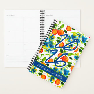 Agenda Customize 2026 Oranges & Blue Blossoms Planner