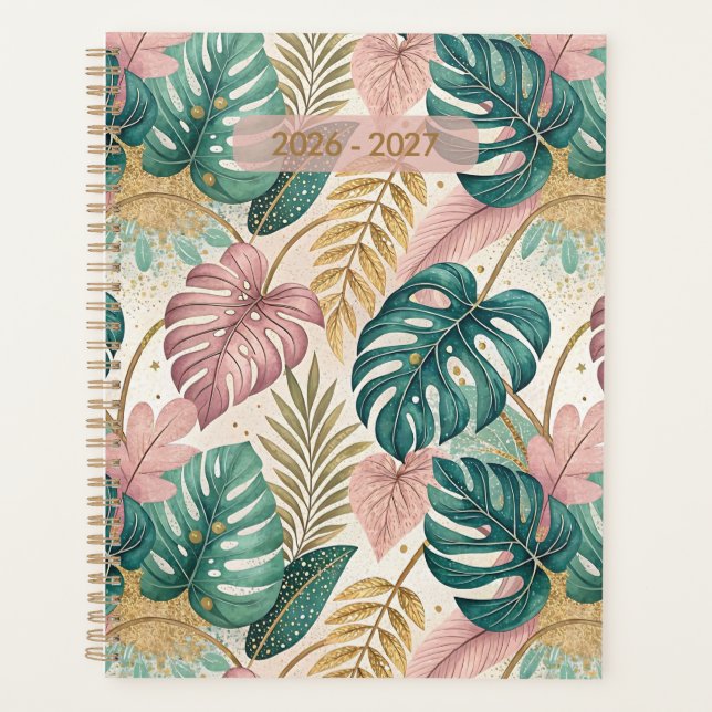 Agenda Customize Tropical Monsteras Boho (Anverso)