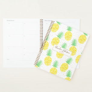 Agenda Cuta acuarela tropical Pineapple Gold Sparkings