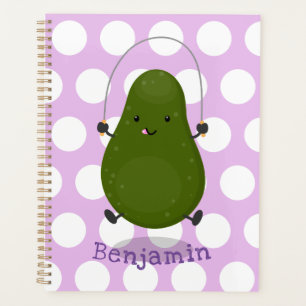 Agenda Cute aguacate salto cuerda personalizado ilustraci