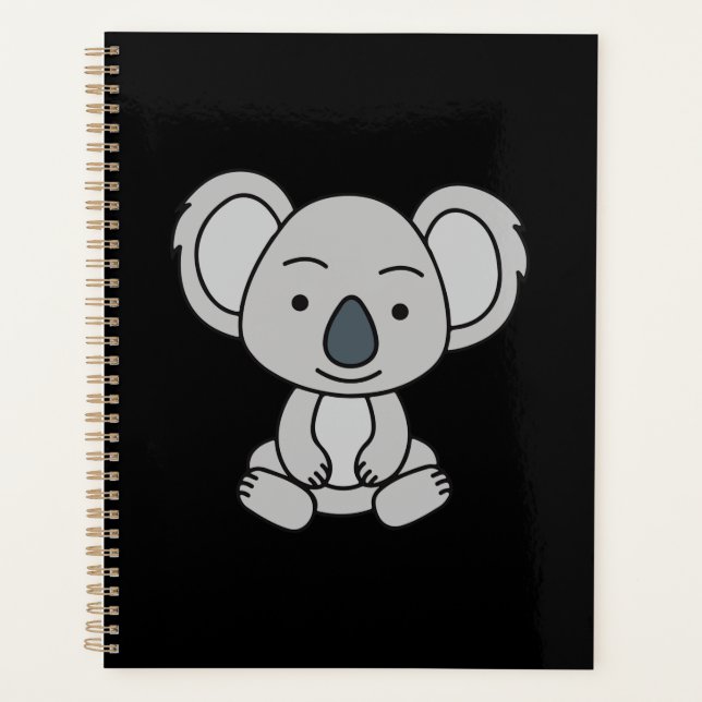 Agenda Cute bebé koala con una sonrisa sentado (Anverso)