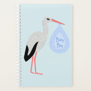 Agenda Cute Blue Baby Boy Stork
