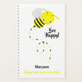 Agenda Cute Bumble Bee, Bee Happy Personalizado
