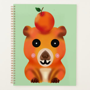 Agenda Cute Capybara Borroso con Naranja Ar Kawaii Anim
