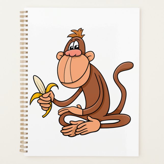 Agenda Cute Cartoon Monkey with Banana Funny Animal (Anverso)