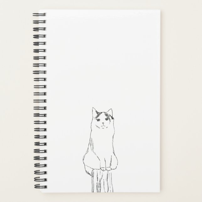 Agenda Cute Cat Sketch Moderno (Anverso)
