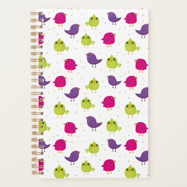 Agenda Cute colorful birds   (Anverso)