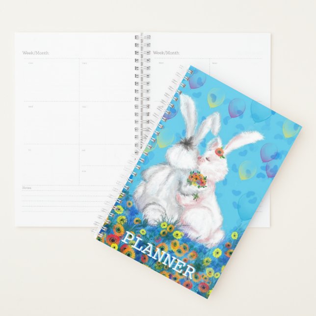 Agenda Cute Couple Bunny Planner (Demostración)
