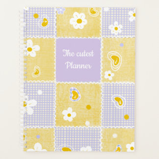 Agenda Cute Daisy Patchwork Aesthetic Gingham Personalize