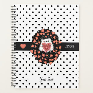 Agenda Cute Dandelion Hedgehog Heart 2025