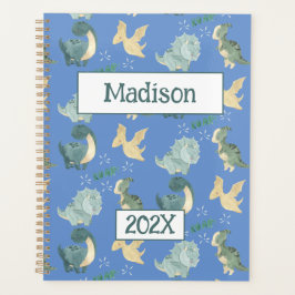Agenda Cute Dinosaur Personalizado Light Blue 2024 Sin Fe