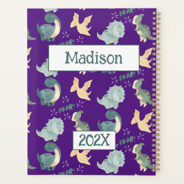 Agenda Cute Dinosaur Personalizado Purple 2024 Sin Fecha