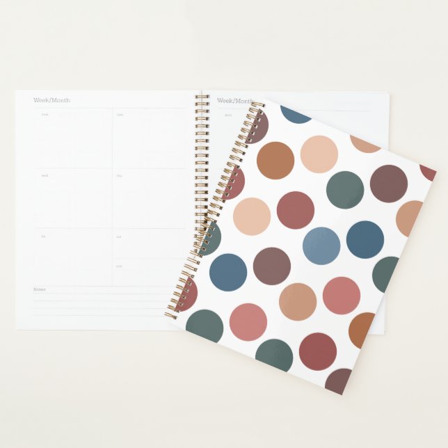 Agenda Cute Earth Tones Polka Dots (Demostración)