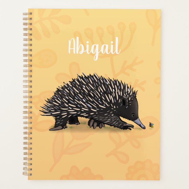 Agenda Cute echidna con ilustracion de personalizado de a (Anverso)