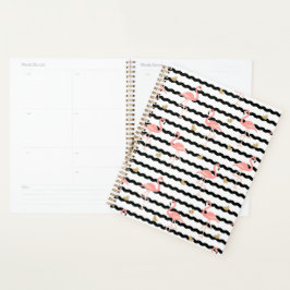 Agenda Cute Flamingo Rosa Patrón Sin Costuras