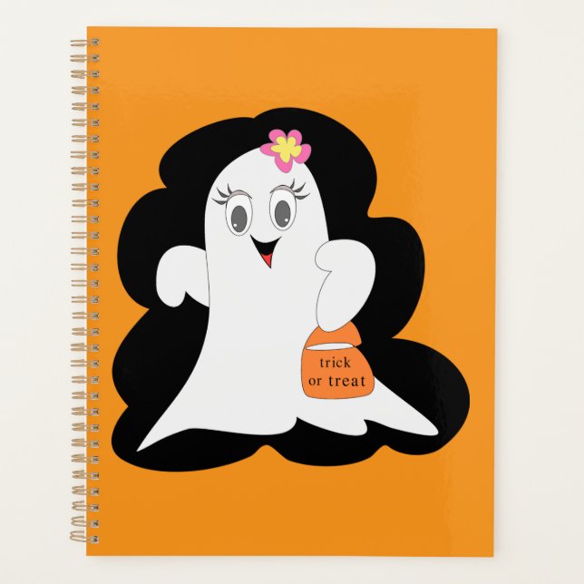 Agenda Cute Girly Ghost Halloween Trick or Treat (Anverso)