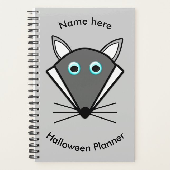 Agenda Cute Halloween Wolf Personalizado Planner (Anverso)