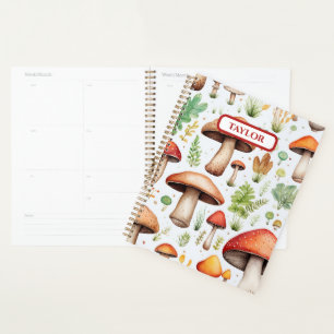Agenda Cute hongo acuarela Selva Rústica