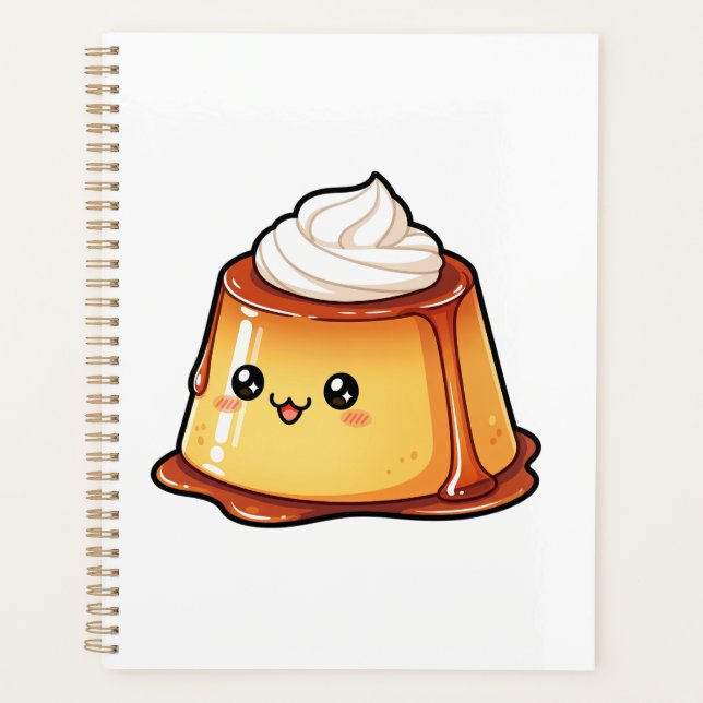 Agenda Cute Kawaii Caramel Pudding Dessert Character (Anverso)