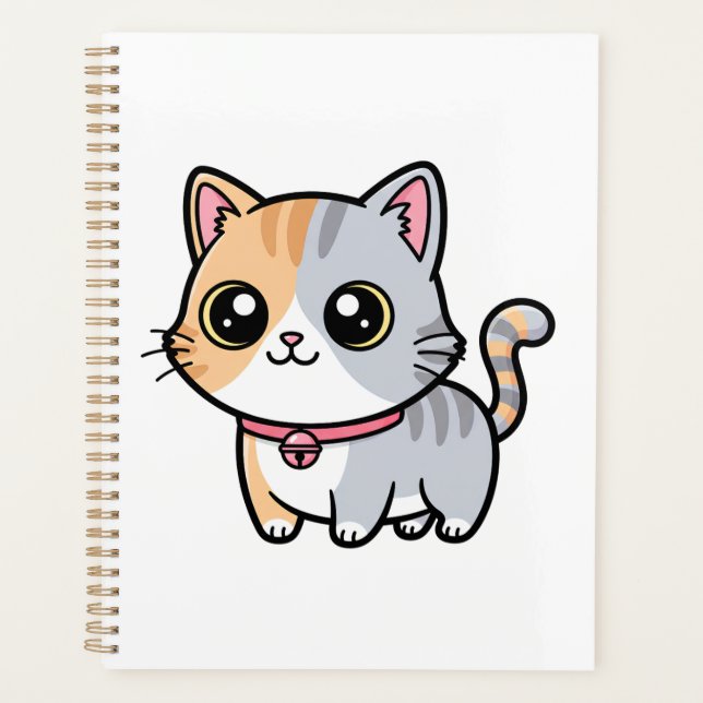 Agenda Cute Kawaii Cartoon Kitten Mascot (Anverso)
