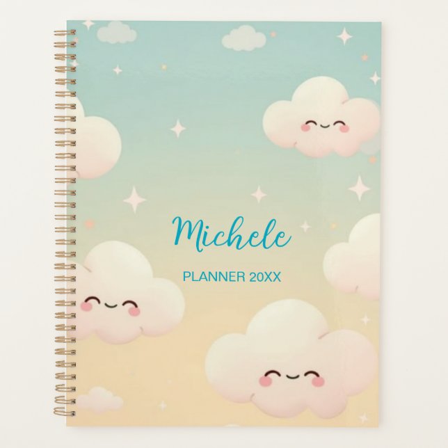 Agenda Cute Kawaii Planner | Pastel Cloud Journal for Kid (Anverso)