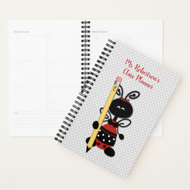 Agenda Cute Lady Bug Teacher Daily Planner (Demostración)
