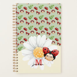 Agenda Cute LadyBug Pattern Niños bloc de notas con nombr