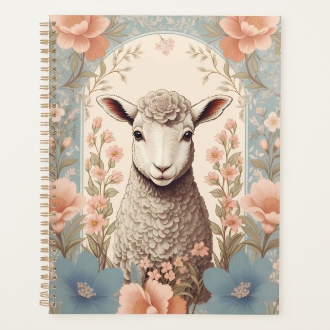 Agenda Cute Lamb Delicate Pastel Floral (Anverso)