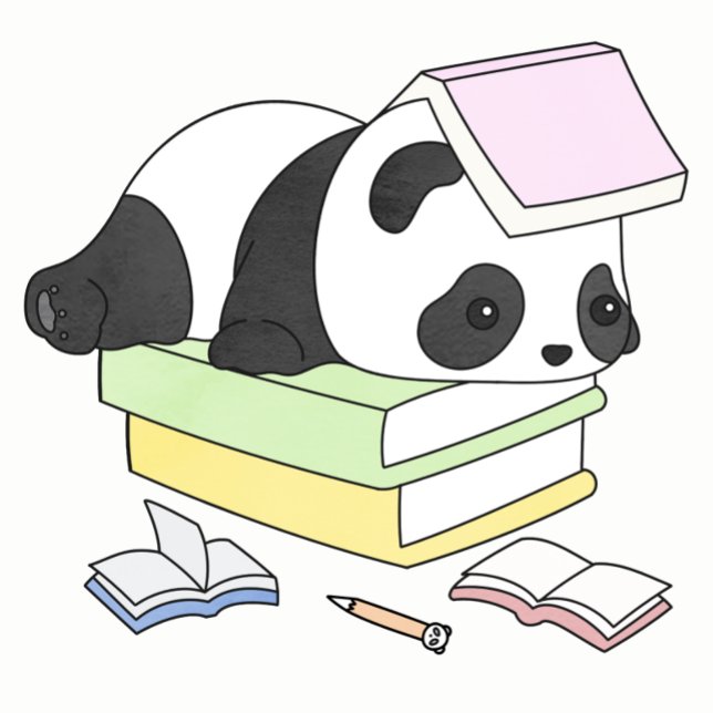 Agenda Cute Lazy Panda Studying Illustration (Subido por el creador)