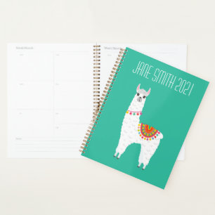 Agenda Cute Llama alpaca azul colorido