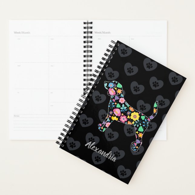 Agenda Cute Love My Beagle Floral Design (Demostración)
