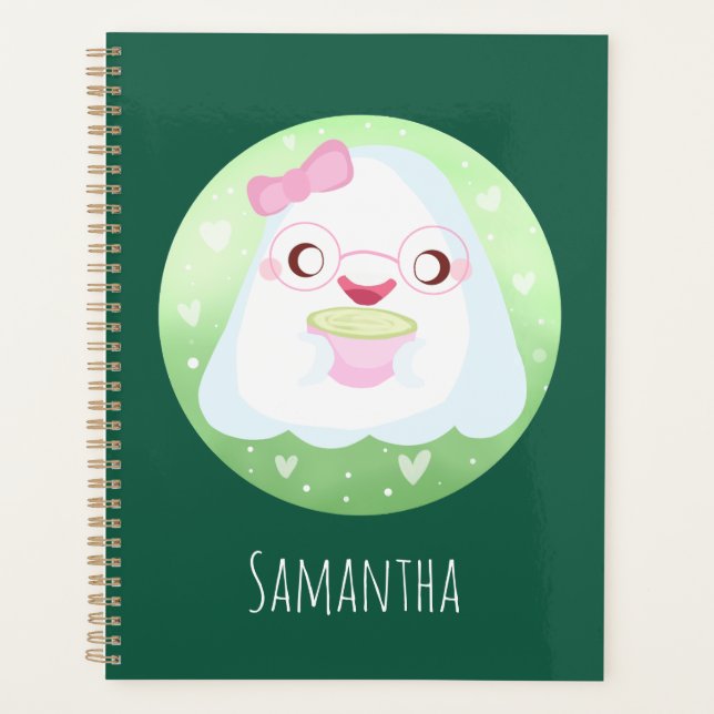 Agenda Cute Matcha Latte Fantasma (Anverso)