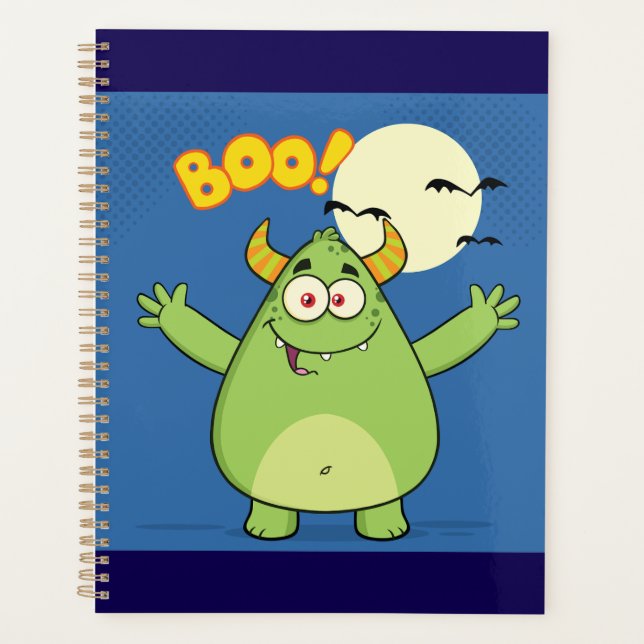Agenda Cute Monstruo Verde Boo de Halloween (Anverso)